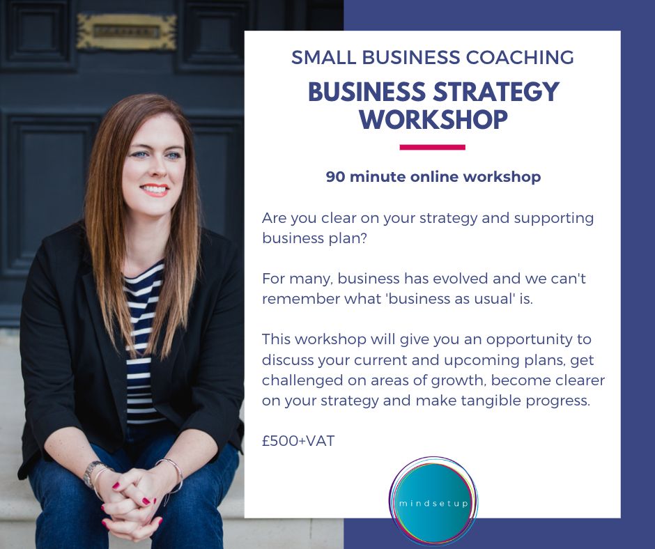 90 minute online strategy workshop description with photo of Emma