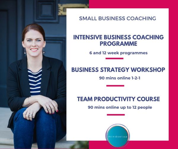 Overview of small business coaching plans with a photo of Emma
